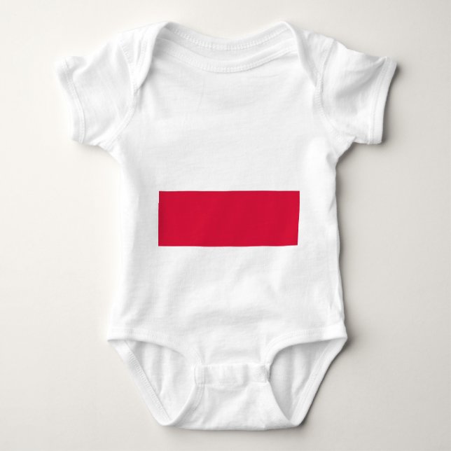 Body Para Bebê Traje de bebê patriótico com bandeira Polônia (Frente)