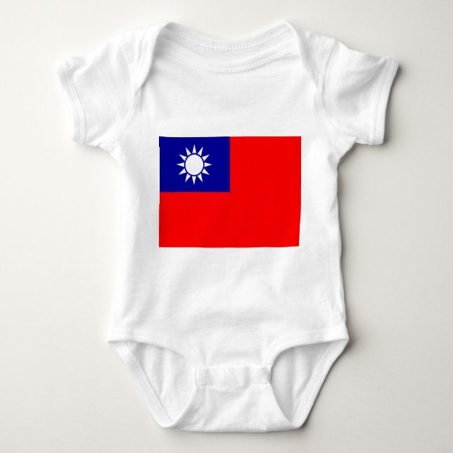 Body Para Bebê Traje de bebê patriótico com bandeira Taiwan (Frente)