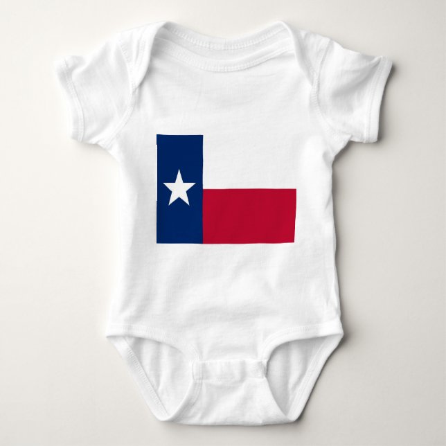 Body Para Bebê Traje de bebê patriótico com bandeira Texas, EUA (Frente)
