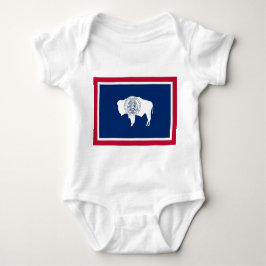 Body Para Bebê Traje de bebê patriótico com bandeira Wyoming