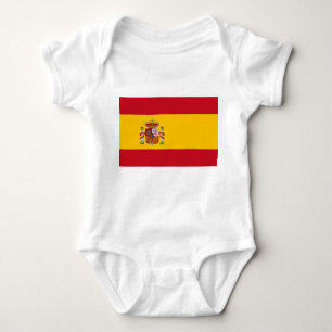 Body Para Bebê Traje de bebê patriótico com Espanha de bandeira