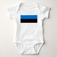 Traje de bebê patriótico com pavilhão da Estônia