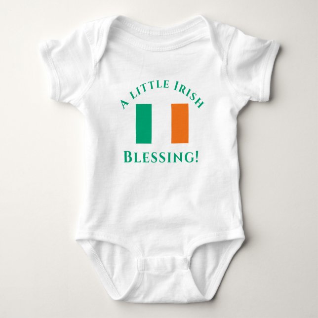 Body Para Bebê Traje de bebê patriótico irlandês personalizável (Frente)
