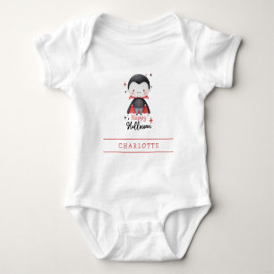 Body Para Bebê Traje de Bebê Personalizado de Vampiro Feliz no Ha
