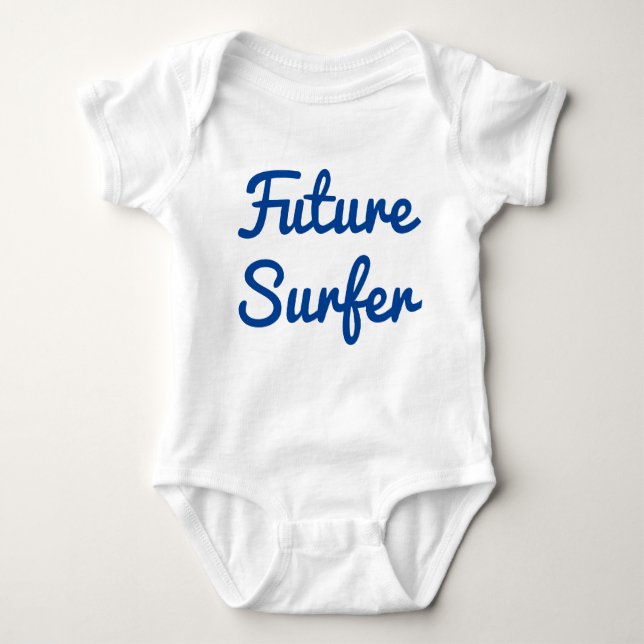 Body Para Bebê Traje de bebê surfista futuro (Frente)