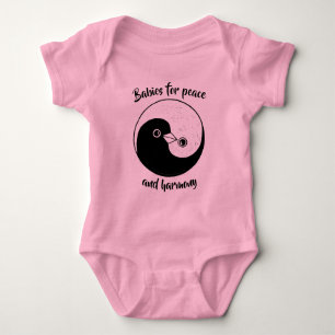 Body Para Bebê Traje de bebê Yin Yang pombas de paz