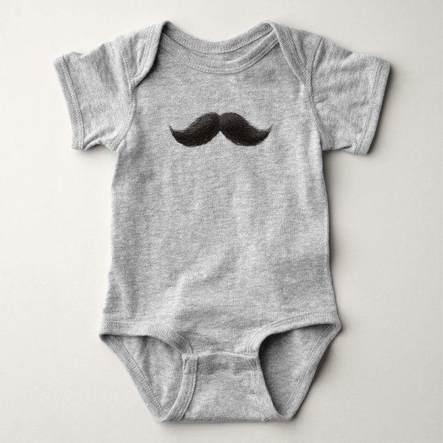 Body Para Bebê Traje de bigode para o bebê sofisticado (Frente)