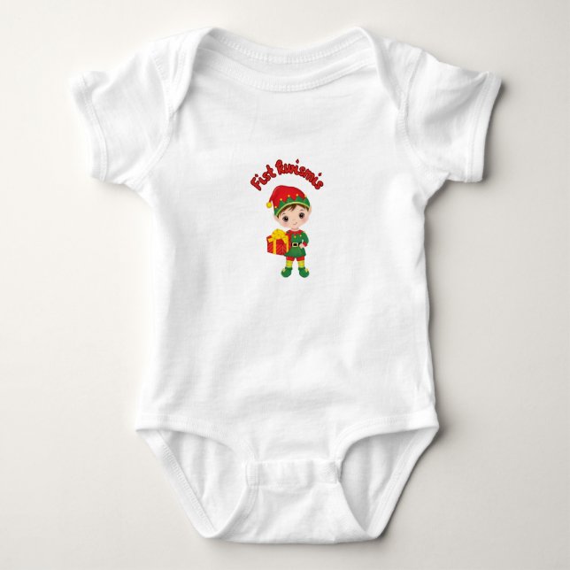 Body Para Bebê Traje de Natal para bebê (Frente)