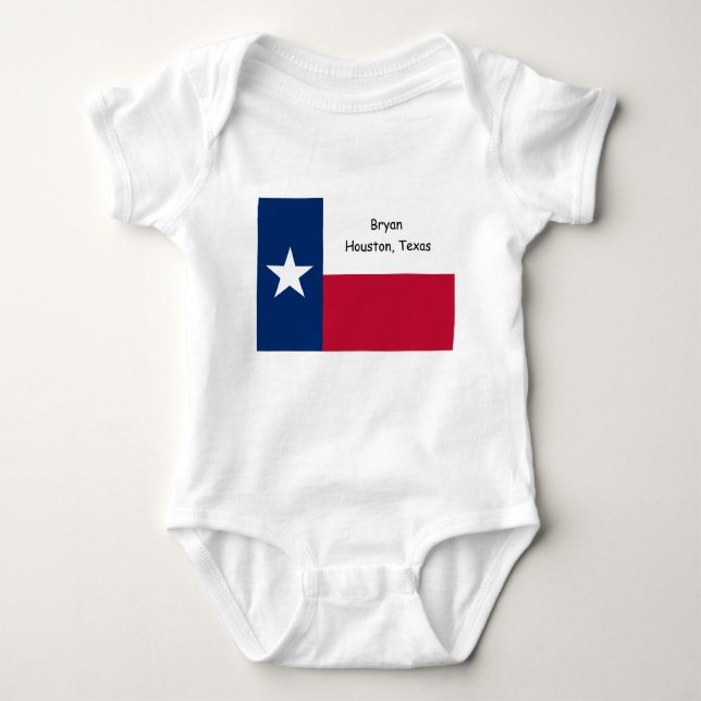 Body Para Bebê Traje para bebês do Texas personalizado (Frente)