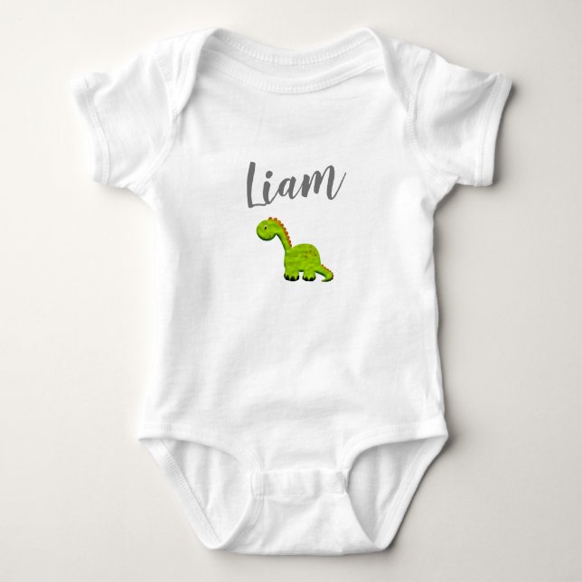 Body Para Bebê Traje personalizado bonito com dino (Frente)