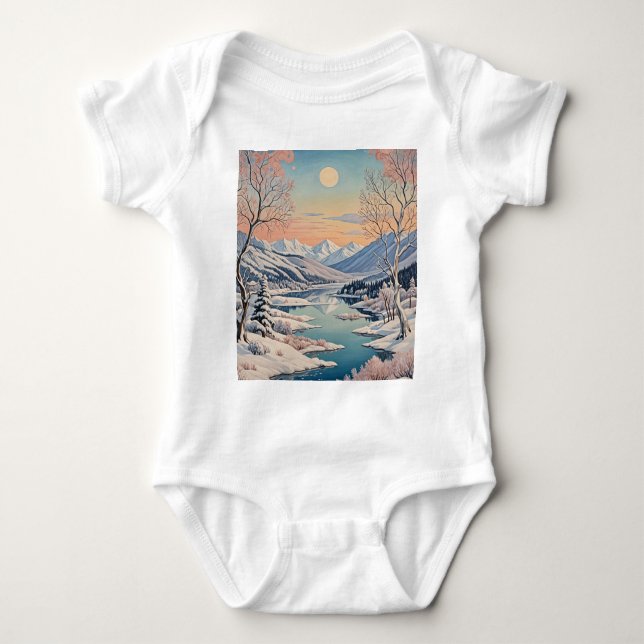 Body Para Bebê Tranquilidade do inverno (Frente)