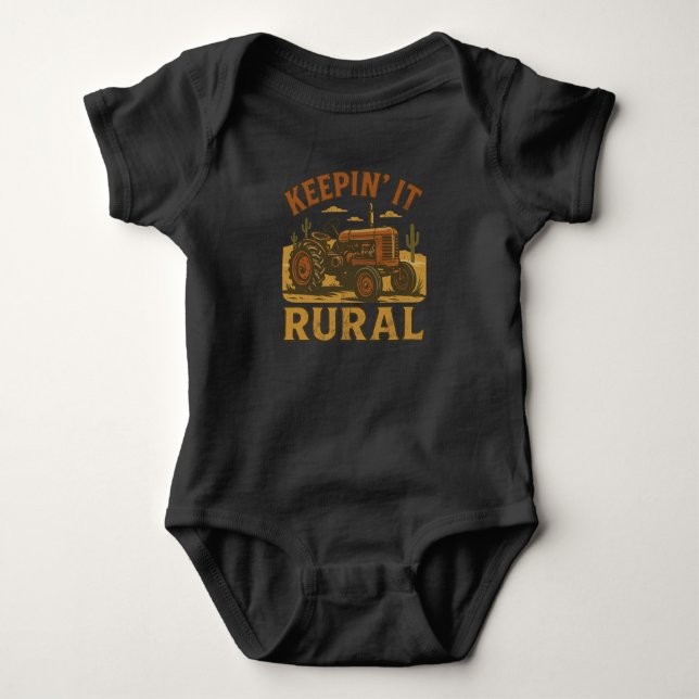 Body Para Bebê Trator rural (Frente)