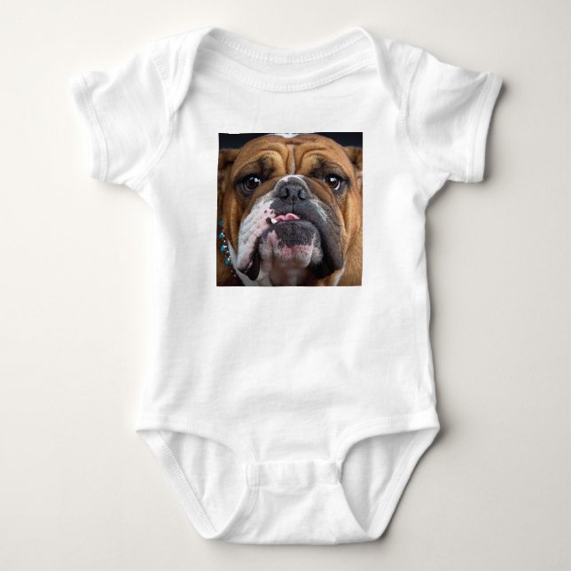 Body Para Bebê Travesseiro decorativo Inglês Bulldog (Frente)