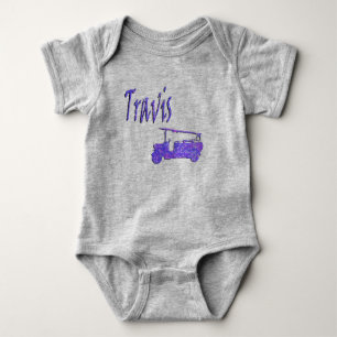 Body Para Bebê Travis Nome Com Caminhão de Bombeiros, Bodysuit de