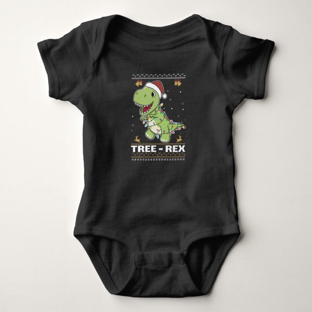 Body Para Bebê Tree-Rex Funny Dinosaur Pun T-Rex (Frente)