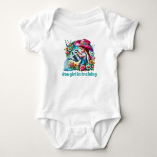 Body Para Bebê Treinamento de cowgirl fofa personalizável
