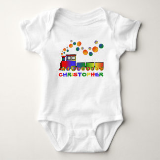 Body Para Bebê Trem colorido personalizado