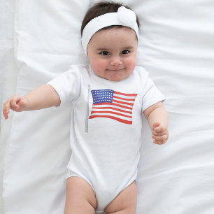 Body Para Bebê Trendência Azul e Vermelha do Bebê Patriótico