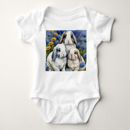 Body Para Bebê Três Coelhinhos Lop