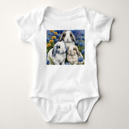 Body Para Bebê Três Pequenos Coelhos Lop