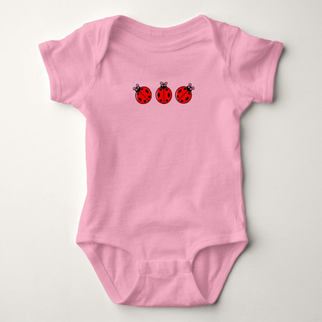 Body Para Bebê Três Pequenos Damybugs - Bebê Jersey Bodycase (Frente)