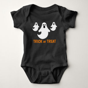 Body Para Bebê Três Pequenos Fantasmas Ou Tratar Fantasmas