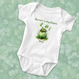 Body Para Bebê Trevo da Sorte da Nonna, Pote de Ouro