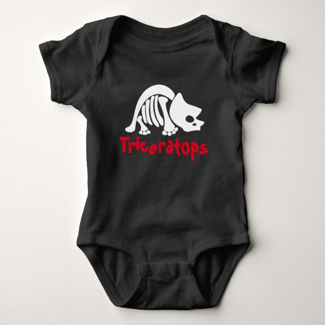 Body Para Bebê Triceratops Skeleton (Frente)