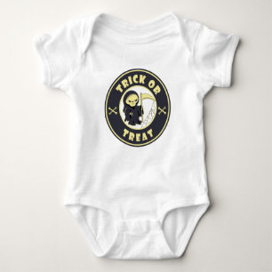 Body Para Bebê Trick ou trata café com logotipo do Grim Reaper St