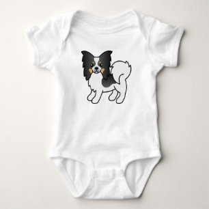 Body Para Bebê Tricolor Papillon - Cão de Cartoon