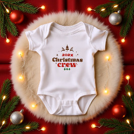 Body Para Bebê Tripulação de Natal do ano personalizada