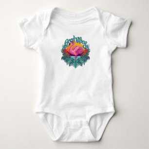 Body Para Bebê Tropical Flamingo