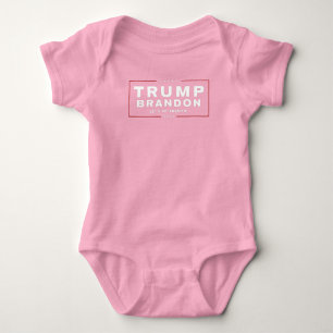 Body Para Bebê Trump Brandon 2024™ Eleição Bebê Rosa Belo Fato