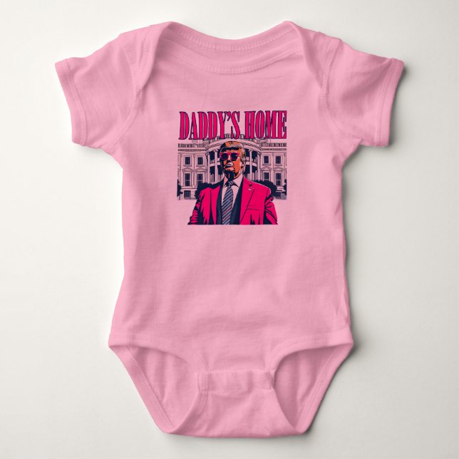 Body Para Bebê Trump Rosa de Volta para o Papai (Frente)