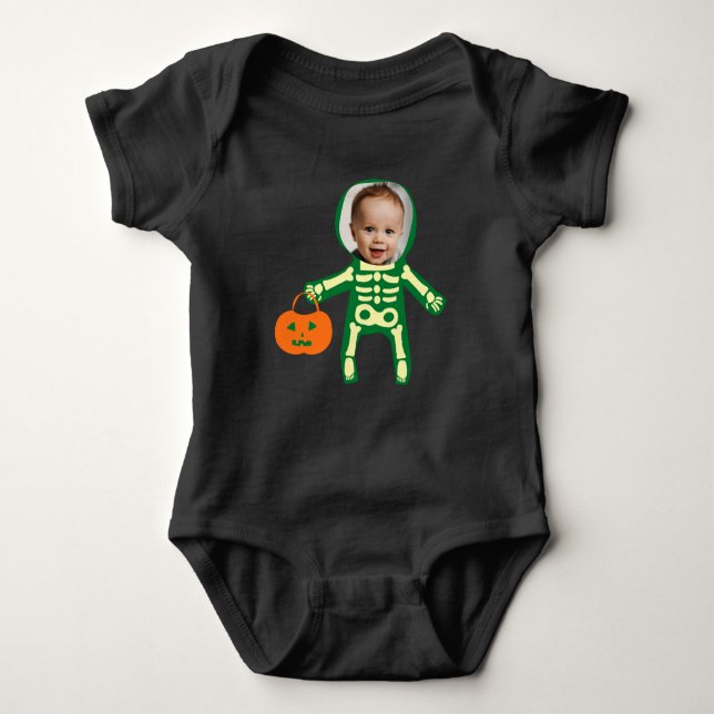 Body Para Bebê Truque de Halloween ou tratamento personalizado (Frente)