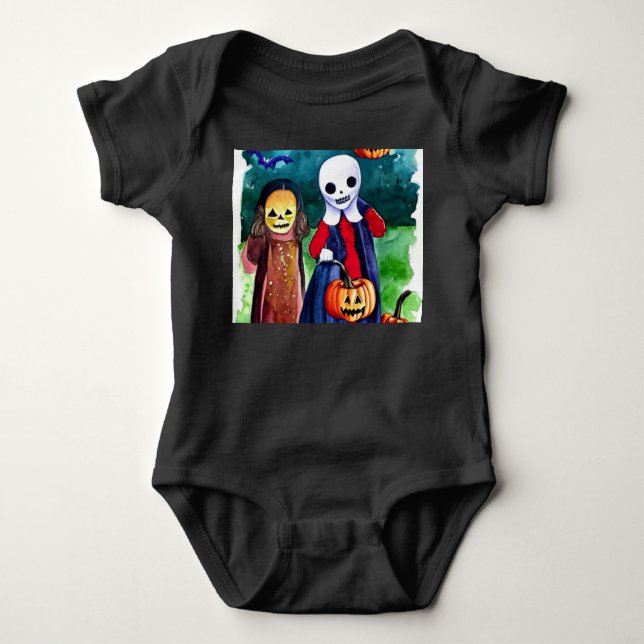 Body Para Bebê Truque ou Tratadores de Halloween (Frente)