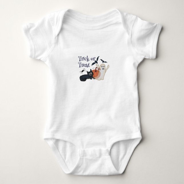 Body Para Bebê Truque ou tratamento (Frente)