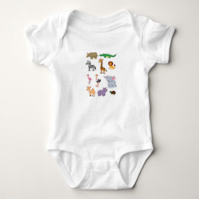 Body Para Bebê Tshirt animaux  (Frente)