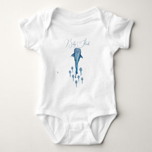 Body Para Bebê Tubarão-baleia-aquarela