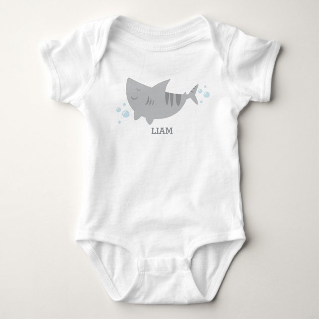 Body Para Bebê Tubarão-Tigre Bonito Onsie (Frente)