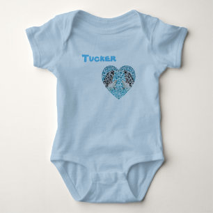 Body Para Bebê Tucker Nome Com Orcas, Bodysuit de Bebê