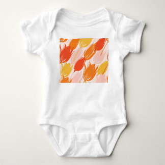 Body Para Bebê Tulipas Diagonais: Design de Cor Leve.
