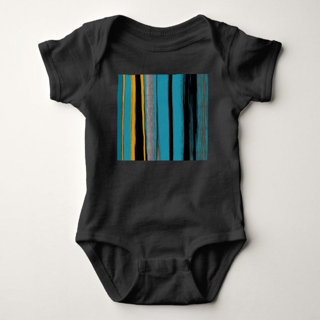 Body Para Bebê Turquesa E Negra - Abstrato (Frente)