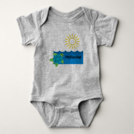 Body Para Bebê Turtle Chillaxxin Design - Baby Jersey Bodydress