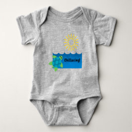 Body Para Bebê Turtle Chillaxxin Design - Baby Jersey Bodydress