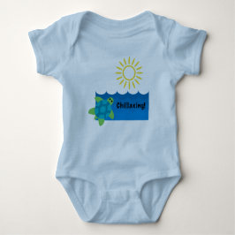 Body Para Bebê Turtle Chillaxxin Design - Baby Jersey Bodydress