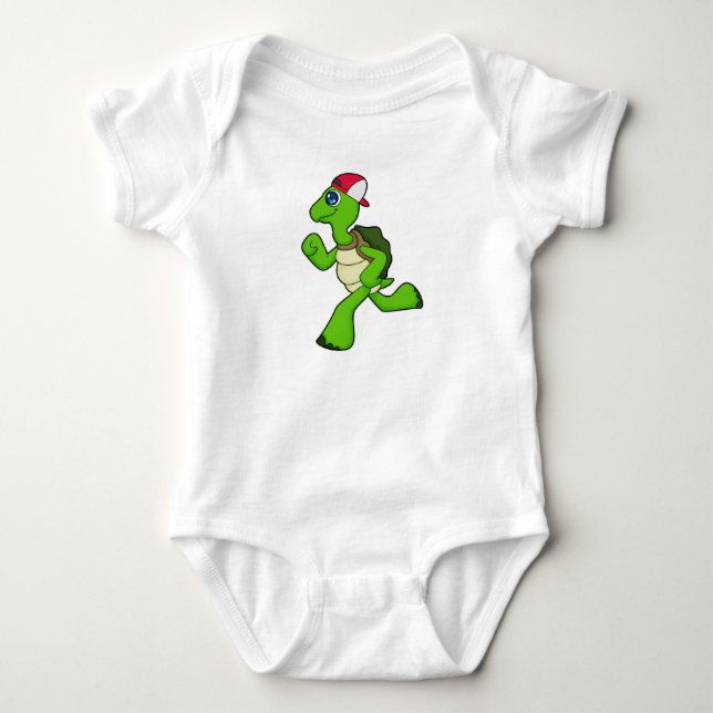 Body Para Bebê Turtle como Runner com Boné (Frente)