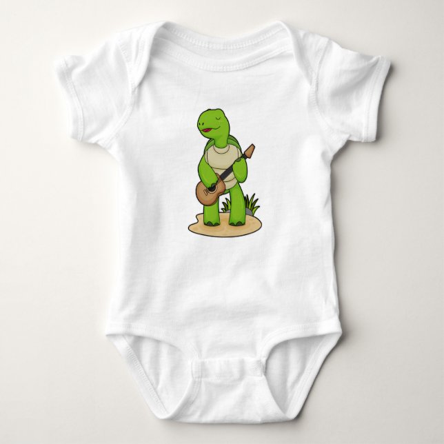 Body Para Bebê Turtle Musical Guitar Music (Frente)