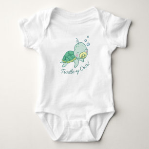 Body Para Bebê Turtley Cute Sea Turtle Chá de fraldas Kawaii