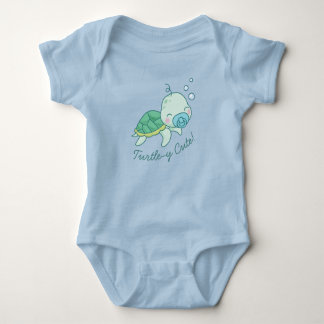 Body Para Bebê Turtley Cute Sea Turtle Chá Kawaii Blue Boy